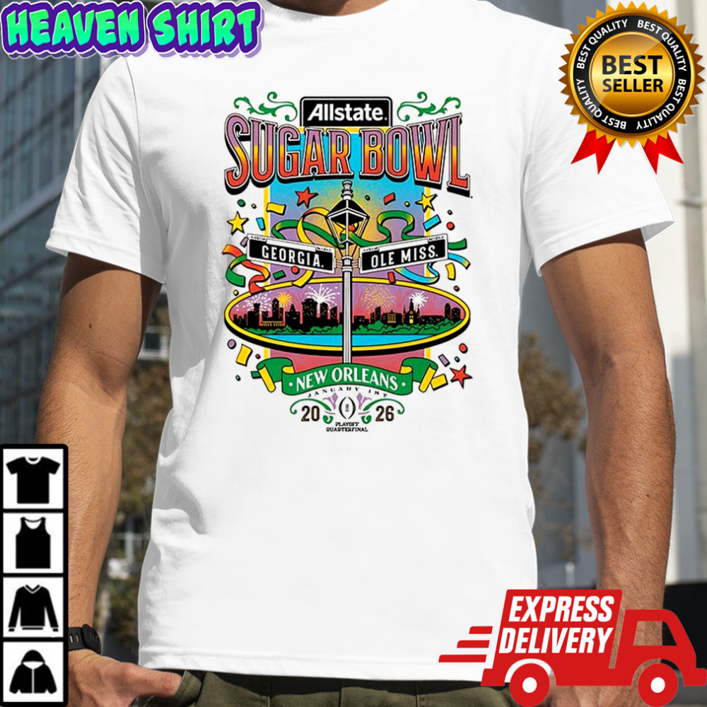 Ole Miss Rebels vs Georgia Bulldogs NCAA 2026 Allstate Sugar Bowl New Orleans shirt