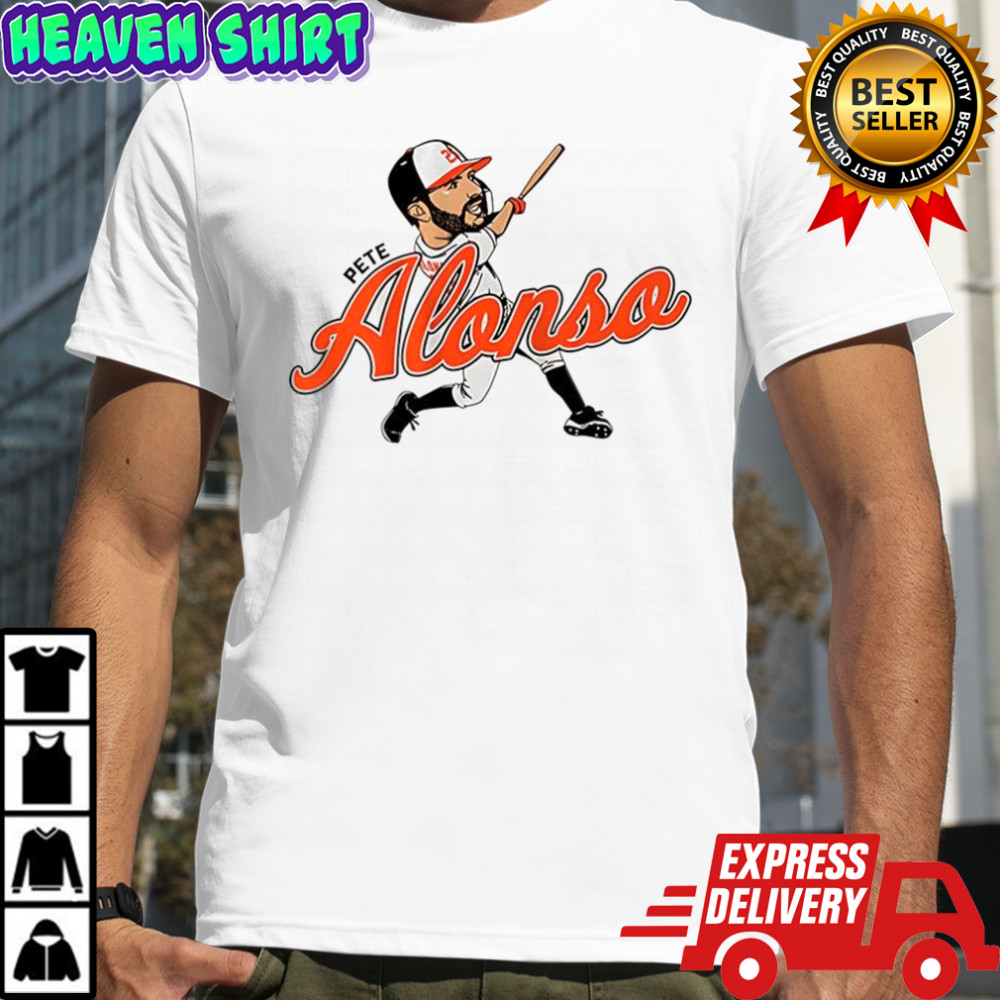 Pete Alonso Baltimore Orioles MLB slugger swing name caricature shirt