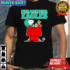 Philadelphia Eagles Snoopy chilling with football Peanuts style shirt