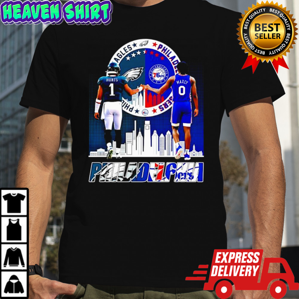 Philadelphia sports Eagles vs 76ers quarterback Jalen Hurts vs Tyrese Maxey shirt