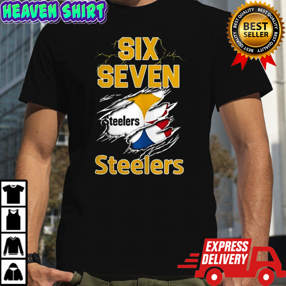 Pittsburgh Steelers football six seven tear logo shirt