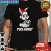 Puck Bunny Santa hat shirt