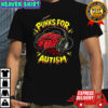 Punks for Autism brain headphones graphic shirt