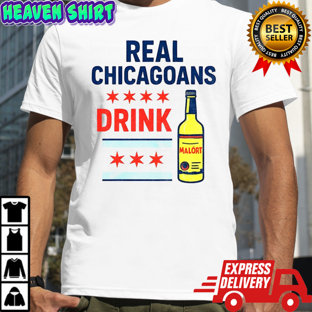 Real Chicagoans drink malort Chicago Bears Football NFL shirt