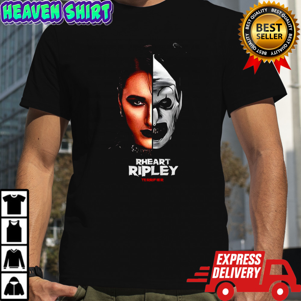 Rhea Ripley and Terrifier hafl face shirt