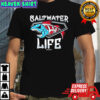 Saltwater Water Life American flag fish graphic shirt