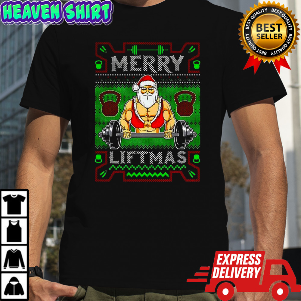 Santa Merry Liftmas Strength Christmas shirt