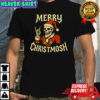 Santa skeleton rock and roll hand Merry Christmosh Christmas shirt