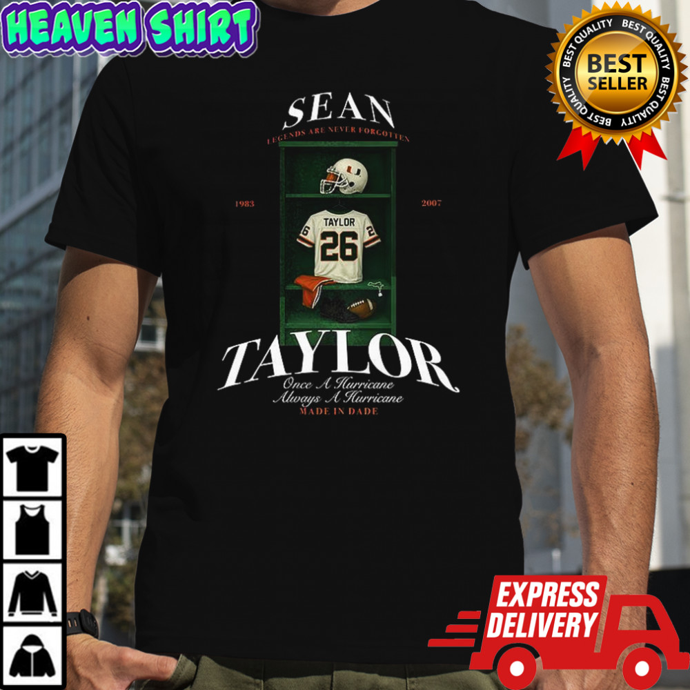 Sean Taylor Miami Hurricanes football once a hurricane always a hurricane 26 locker shirt