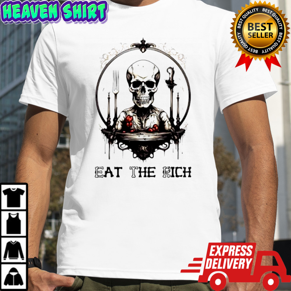 Skeleton Eat The Rich graphic shirt