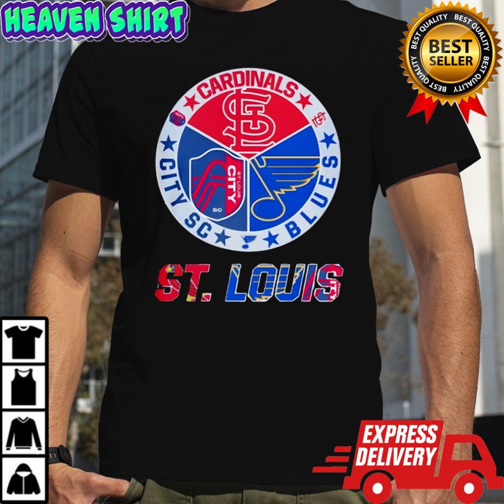 St Louis Cardinals St Louis Blues St Louis City SC shirt