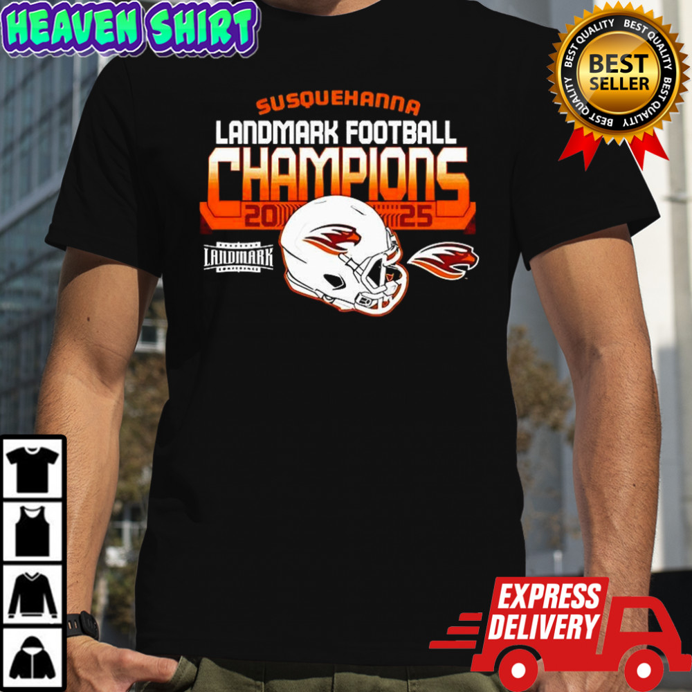 Susquehanna River Hawks Landmark football Champions 2025 helmet shirt