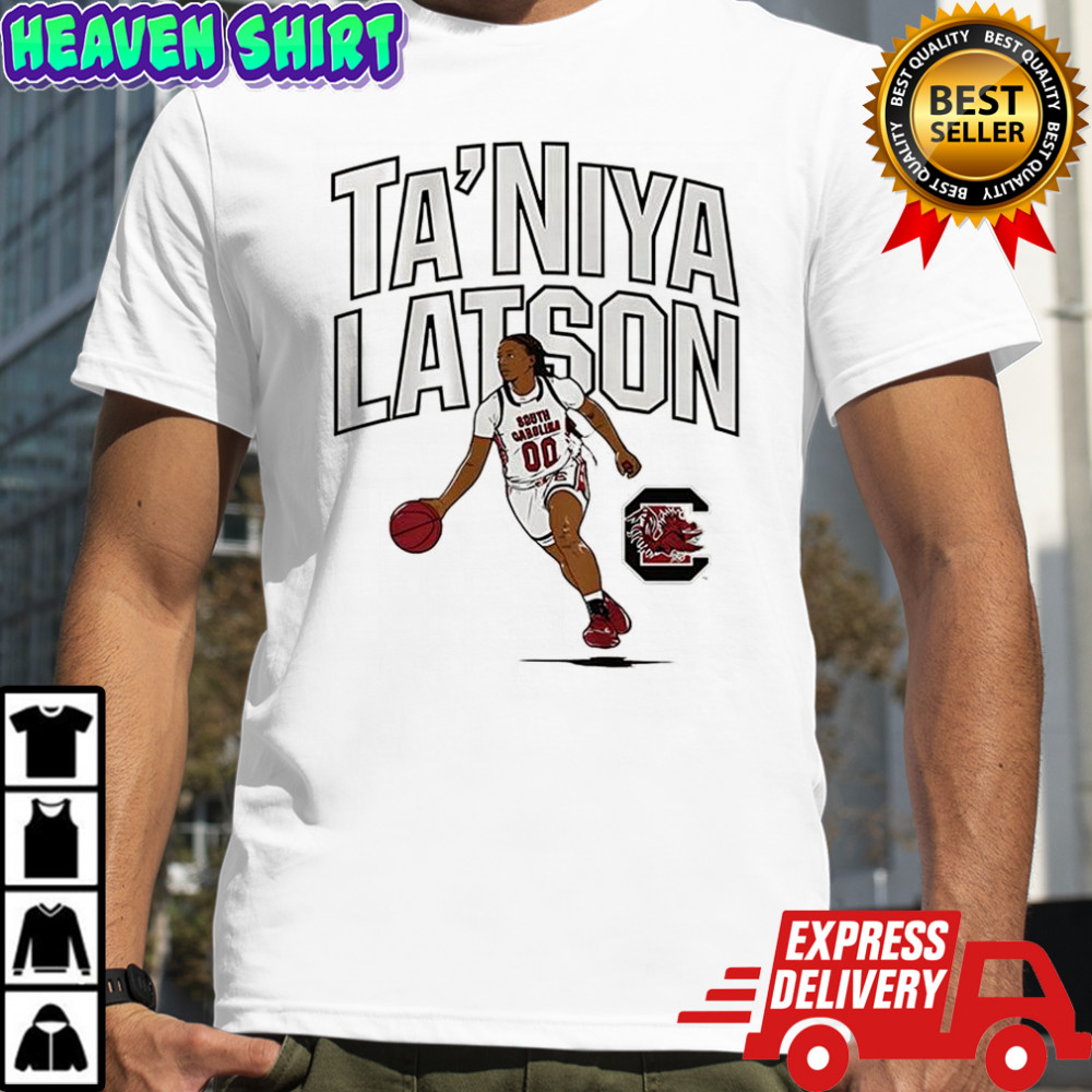 Ta’Niya Latson pose South Carolina Gamecocks basketball name and logo shirt