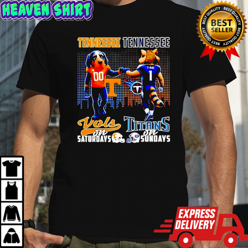 Tennessee Volunteers on Saturdays vs Tennessee Titans on sundays mascot skyline shirt