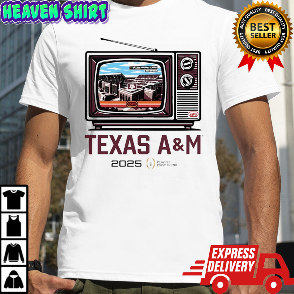 Texas A&M Aggies Playoff First Round TV 2025 T-shirt