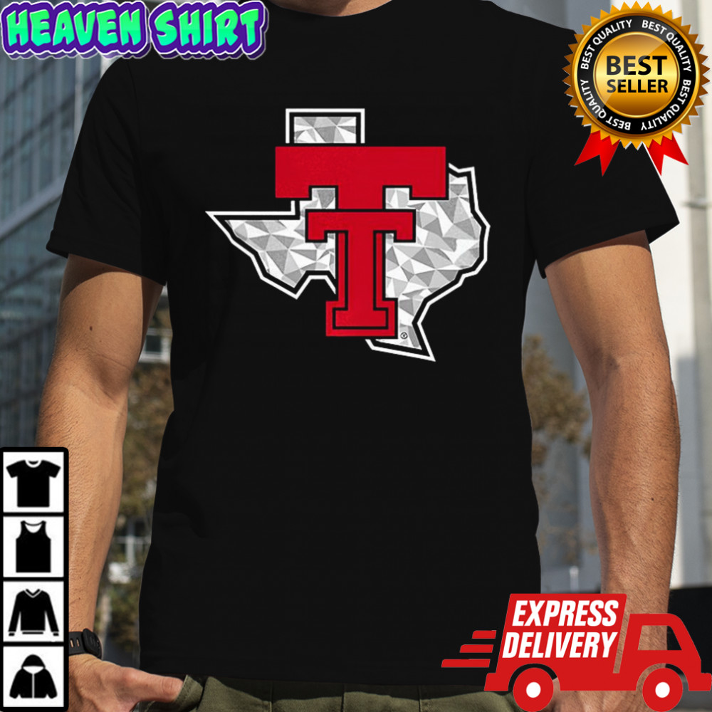 Texas Tech Red Raiders logo and Texas state map shirt
