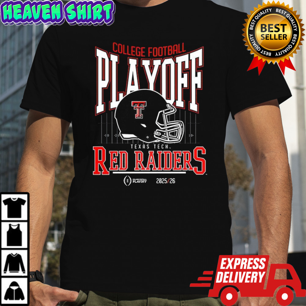 Texas Tech Red Raiders NCAA 2025 2026 College Football Playoff curved helmet shirt