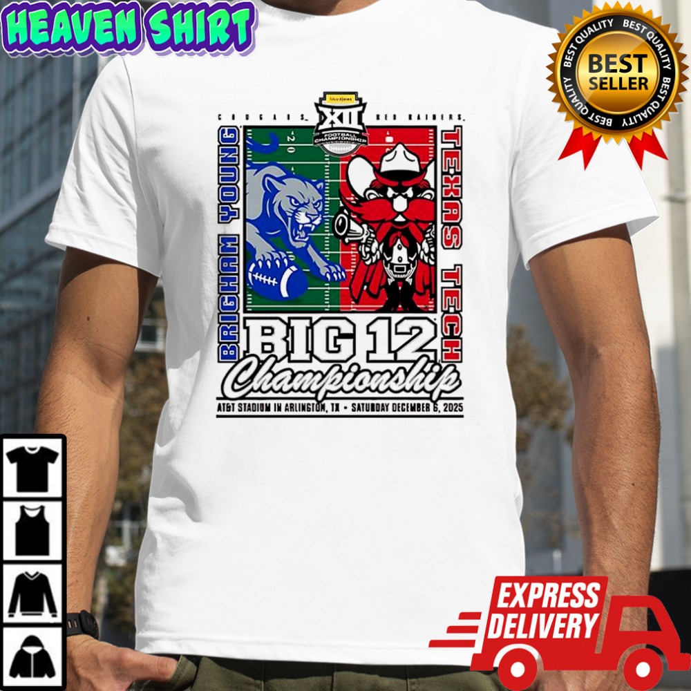 Texas Tech Red Raiders vs BYU Cougars BIG 12 Championship 2025 AT and T stadium shirt