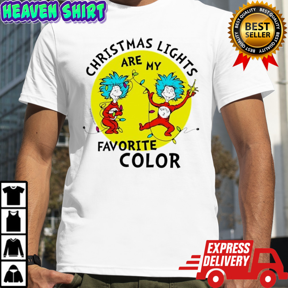 The Cat in the Hat Christmas Lights Are My Favorite Color Juniors Cropped Graphic shirt