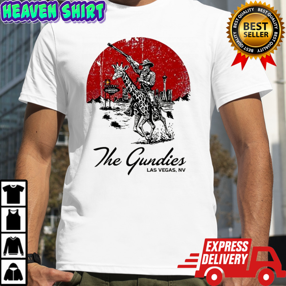 The Gundies Las Vegas cowboy riding a giraffe shirt