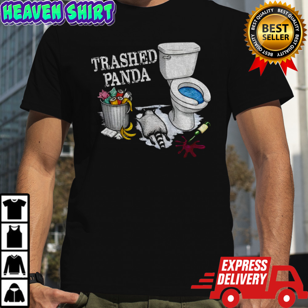 Trashed panda funny drunk raccoon party animal joke graphic shirt