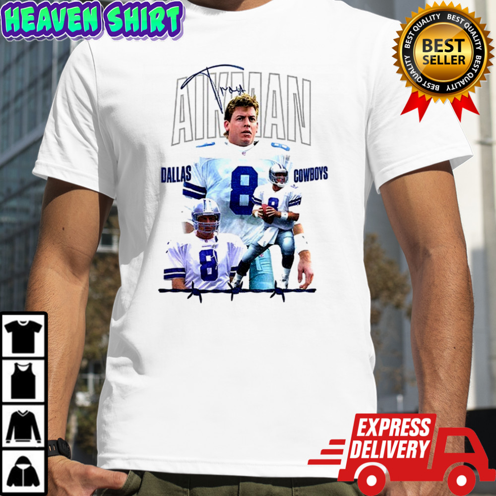 Troy Aikman Dallas Cowboys Football legend graphic signature shirt