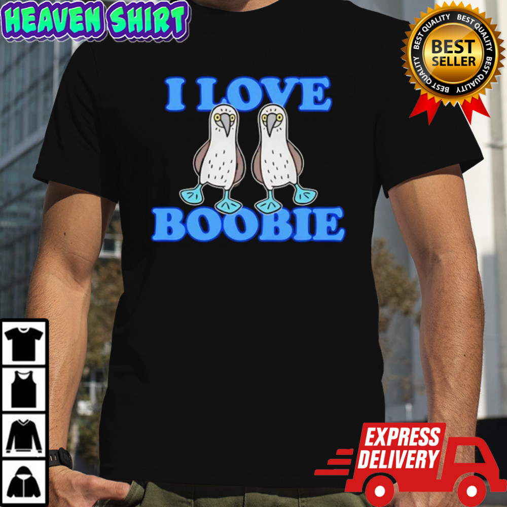 Two Penguins I love Boobies funny shirt