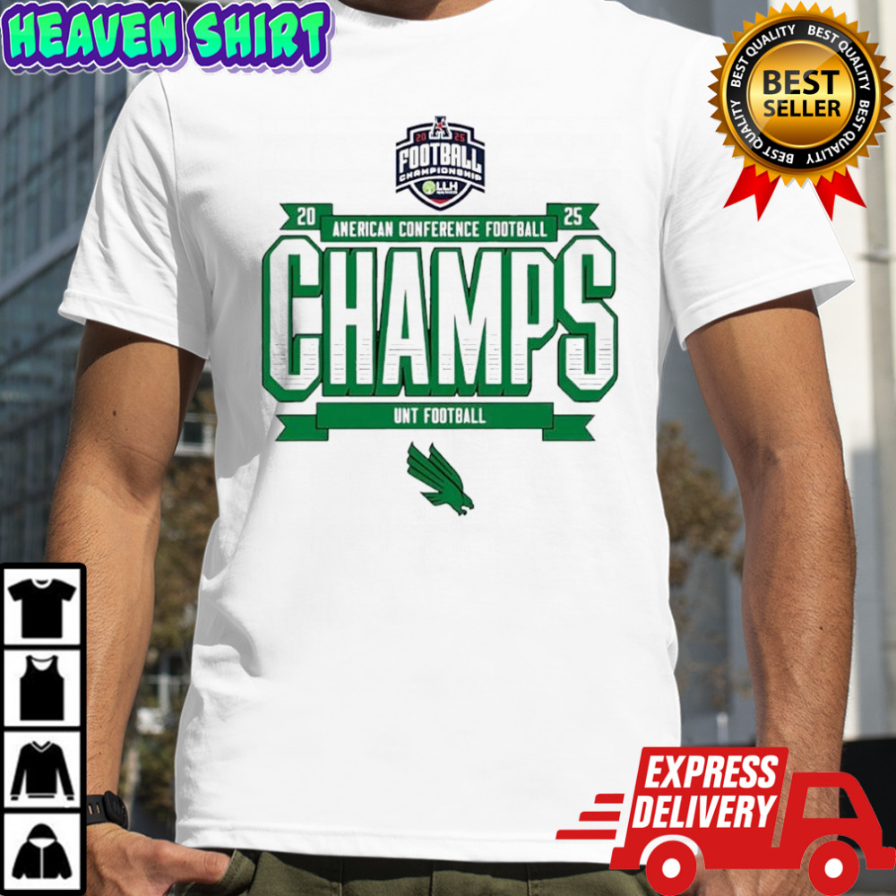 UNT Football 2025 Amercan Conference Champs logo shirt