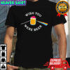 Wish you were beer the dark side of the moon meme shirt