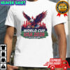 World Cup USA 2026 Bald Eagle soccer United We Soar city skyline football field shirt