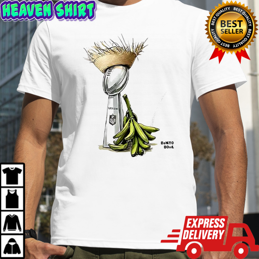 Bad Bunny Super Bowl Halftime Benito Bowl Vince Lombardi trophy Pava hat Plátanos shirt