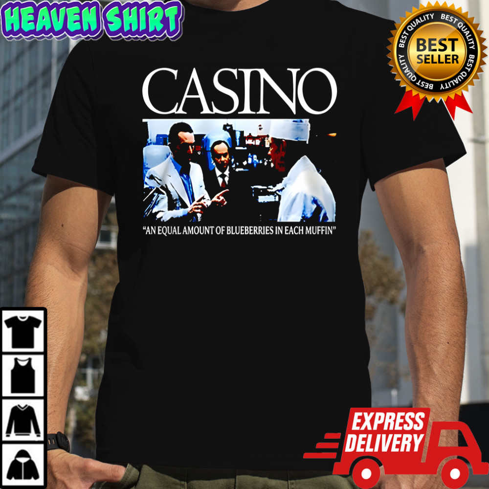 Casino an equal amount of blueberries in each muffin shirt