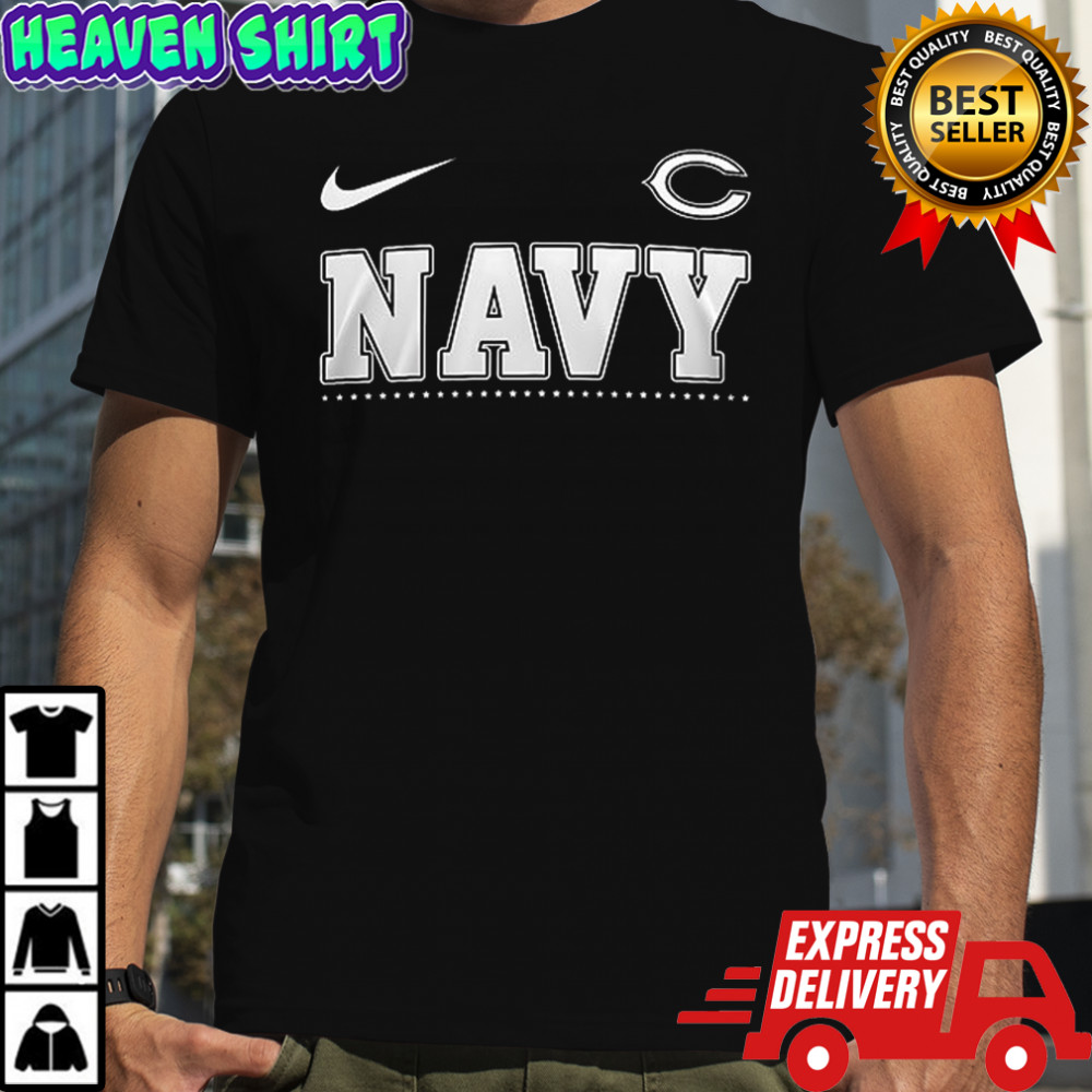 Chicago Bears x NAVY never underestimate an old man who was a sailor skull shirt