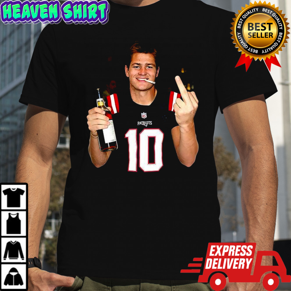 Drake Maye New England Patriots NFL middle finger party meme shirt