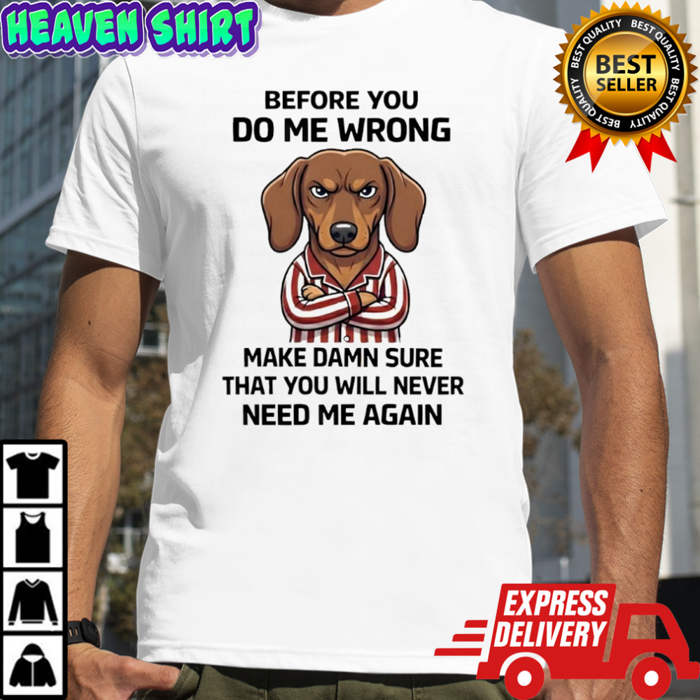 Grumpy dog wooftees before you do me wrong make damn sure that you will never need me again shirt