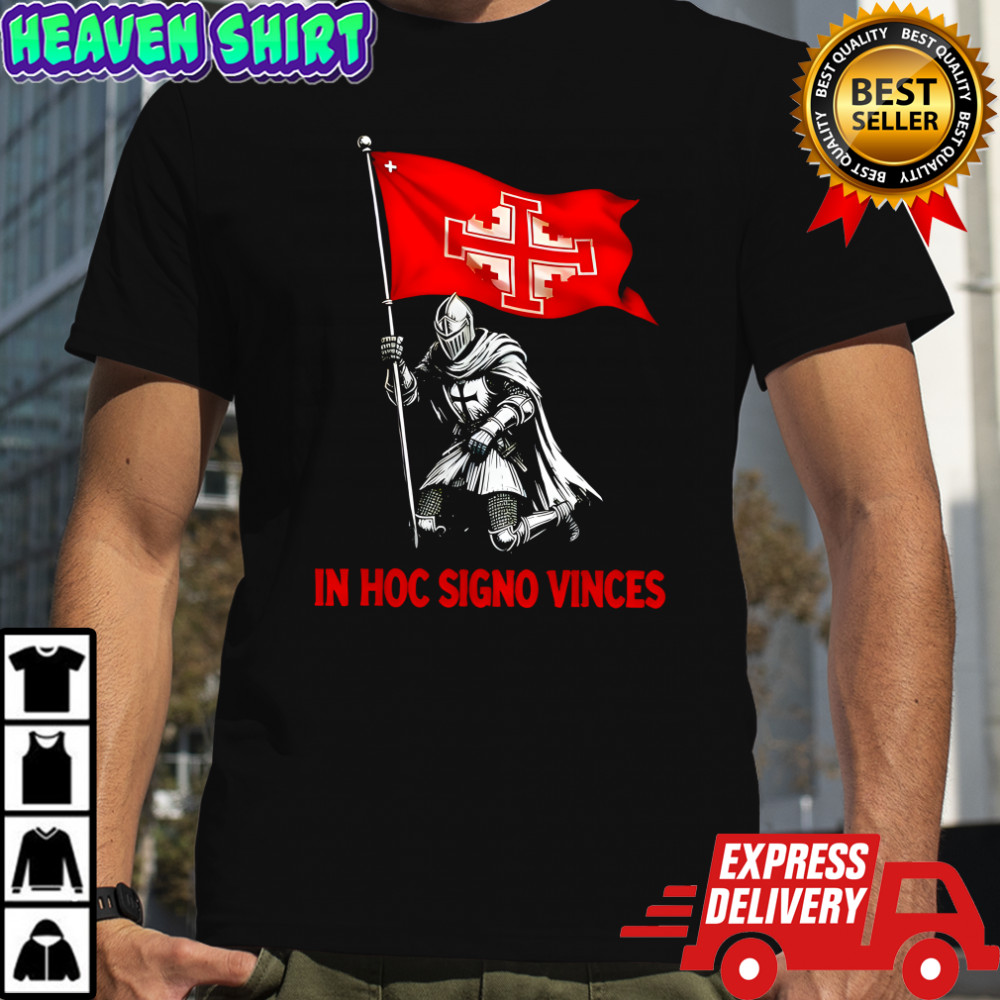 In hoc signo vinces latin quote medieval knight art shirt