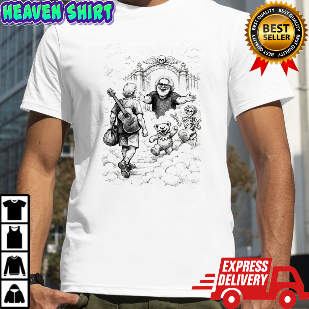 Jerry Garcia and Bob Weir Grateful Dad in the heaven shirt