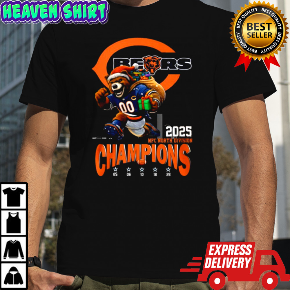 Official Chicago Bears 2025 NFC North Division Champions Mascot T Shirt