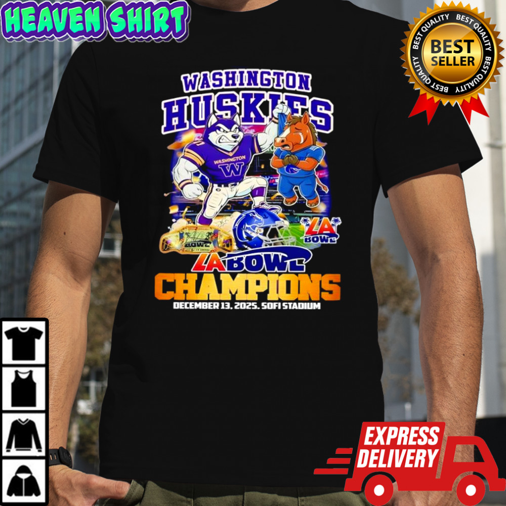 Washington Huskies La Bowl Champions 2026 NCAA Football Mascot shirt